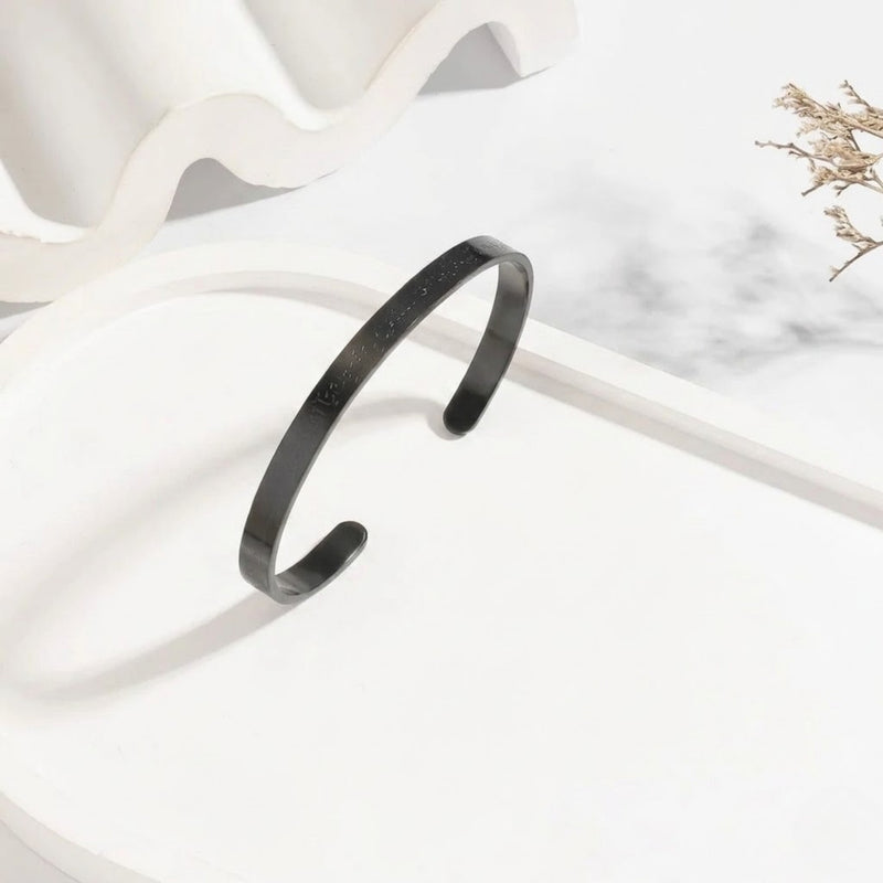 Naad-e-Ali Cuff- Stainless Steel (Black)