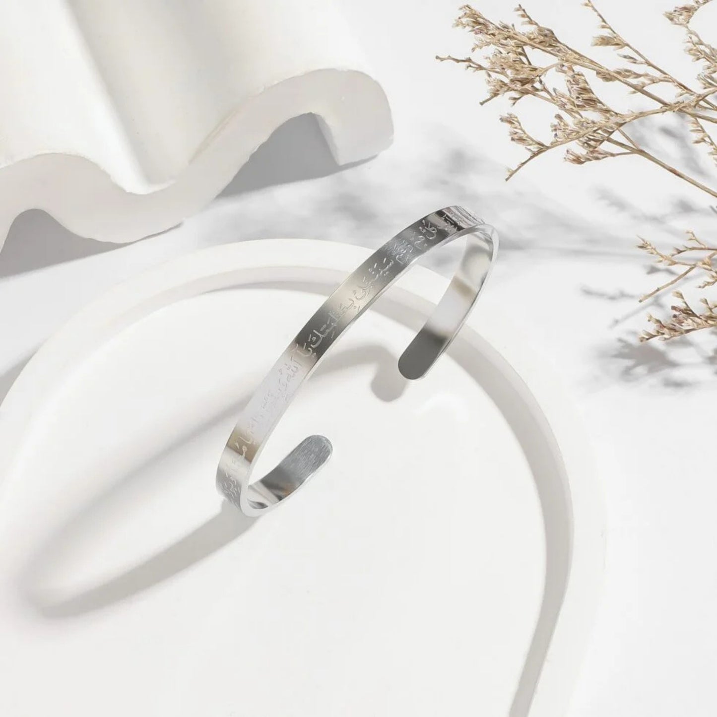 Naad-e-Ali Cuff- Stainless Steel (Silver)