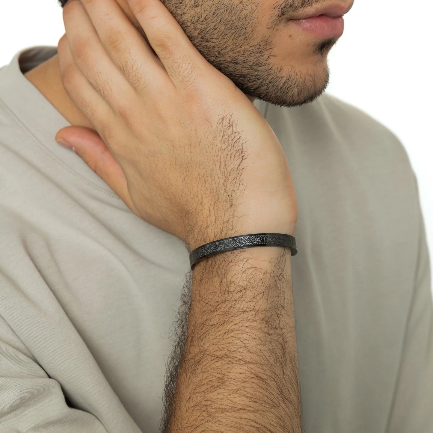 AYAT-UL-KURSI CUFF - Stainless Steel (Black)