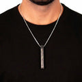 Ayat ul Kursi Bar Necklace (Black & Silver)