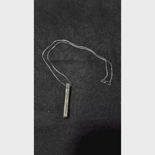 Ayat ul Kursi Bar Necklace (Black & Silver)
